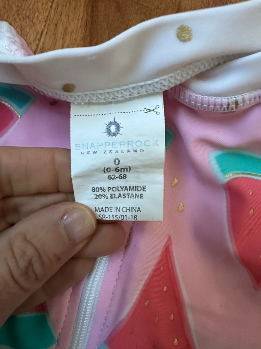 Snapper Rock Pink Watermelon Zip Front Rashguard One-Piece - Picture 2 of 3